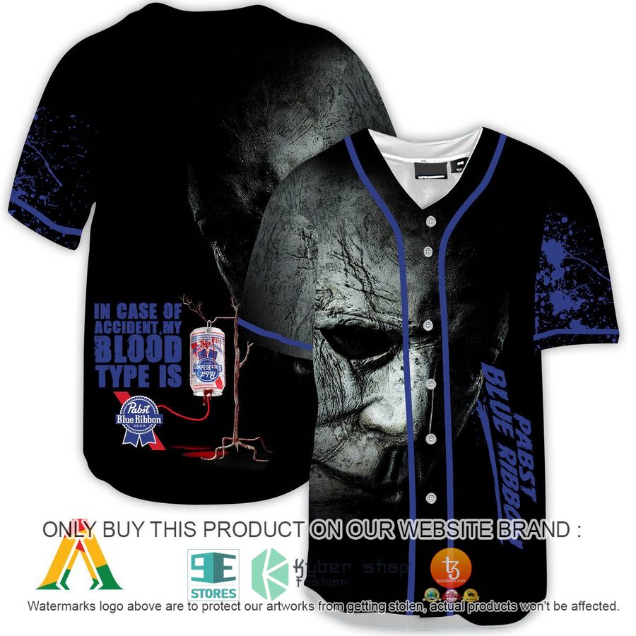 NEW Halloween Horror Michael Myers Pabst Blue Ribbon Baseball Shirt 9 halloween horror michael myers pabst blue ribbon baseball jersey 1 82308