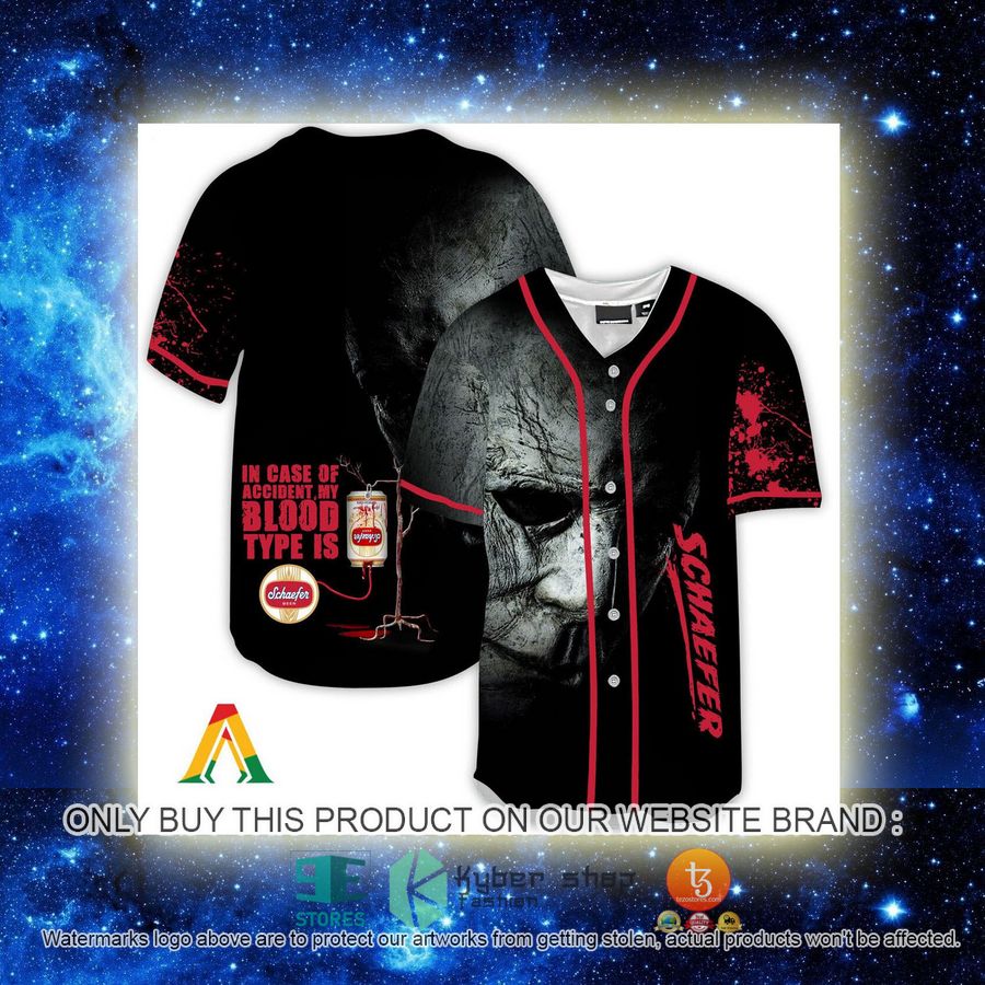 NEW Halloween Horror Michael Myers Schaefer Beer Baseball Shirt 2 halloween horror michael myers schaefer beer baseball jersey 2 53364