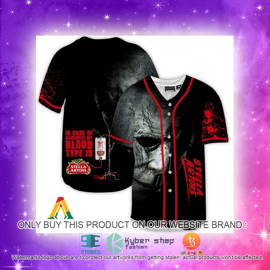 NEW Halloween Horror Michael Myers Stella Artois Baseball Shirt 4 halloween horror michael myers stella artois baseball jersey 4 53066