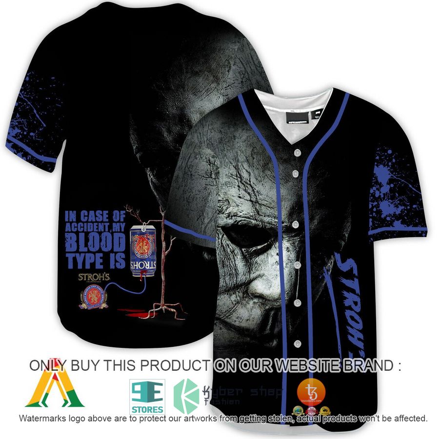 halloween horror michael myers strohs beer baseball jersey 1 2066