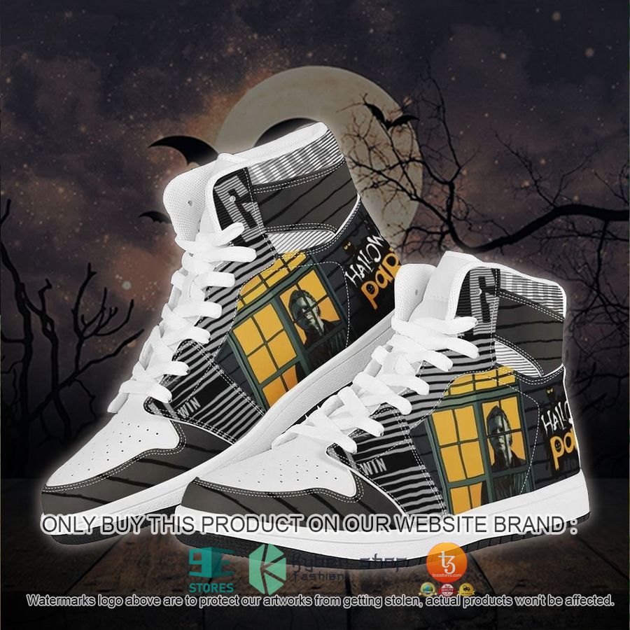 halloween party michael myers white grey air jordan high top shoes 1 55170