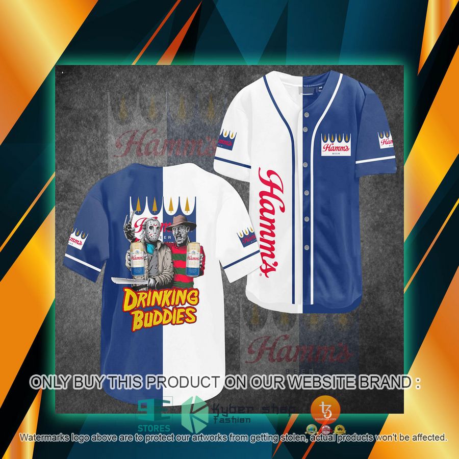 hamms jason voorhees freddy krueger drinking buddies baseball jersey 1 23535
