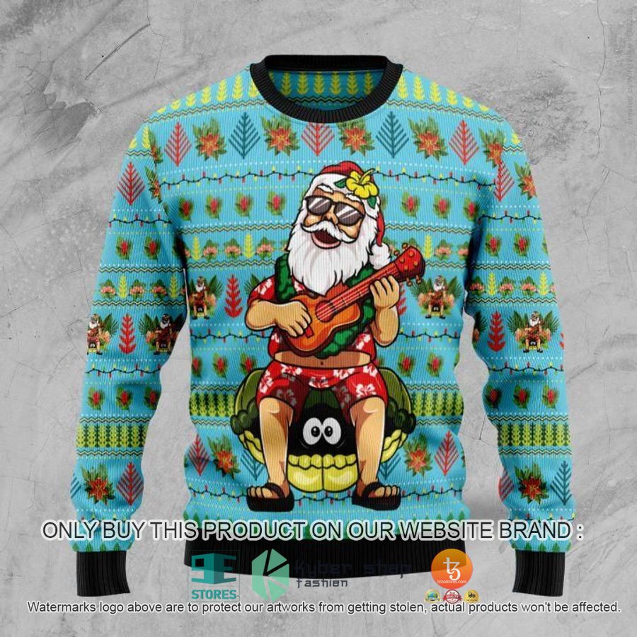 hawaiian christmas santa claus ugly christmas sweater 1 28466