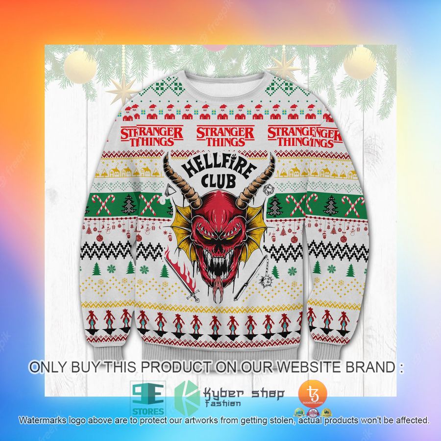 NEW Hellfire Club Stranger Things Sweatshirt, Sweater 6 hellfire club stranger things ugly sweater 6 18710