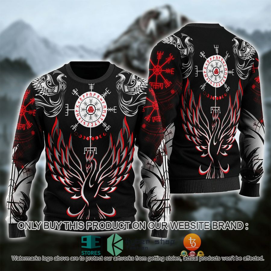 helm of awe with valknut ugly christmas sweater 1 30958