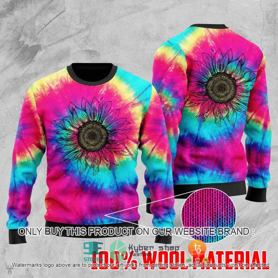 hippie sunflower christmas ugly sweater 1 81289