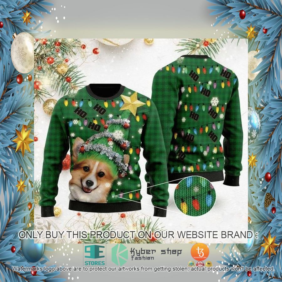 HOT Ho Ho Ho Corgi Dog Christmas Tree Ugly Christmas Sweater 2 ho ho ho corgi dog christmas tree ugly christmas sweater 2 54812