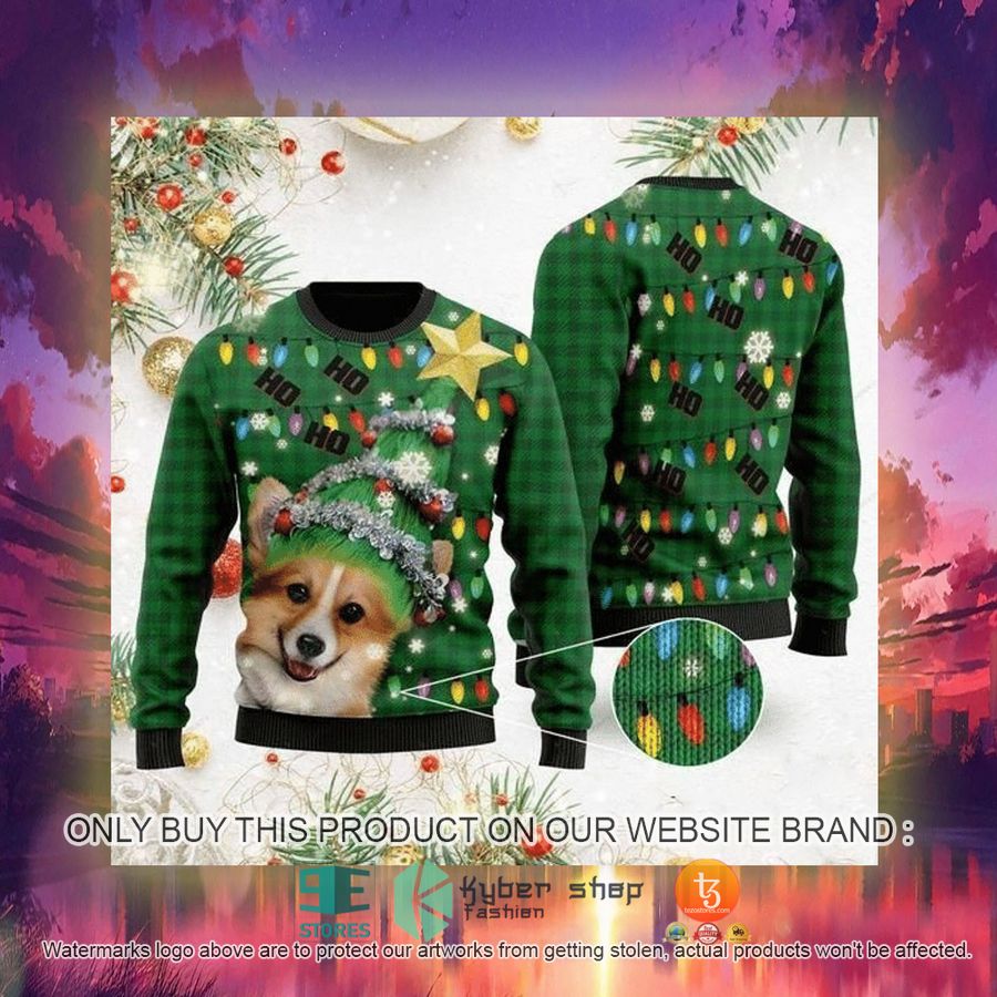 HOT Ho Ho Ho Corgi Dog Christmas Tree Ugly Christmas Sweater 3 ho ho ho corgi dog christmas tree ugly christmas sweater 3 78258