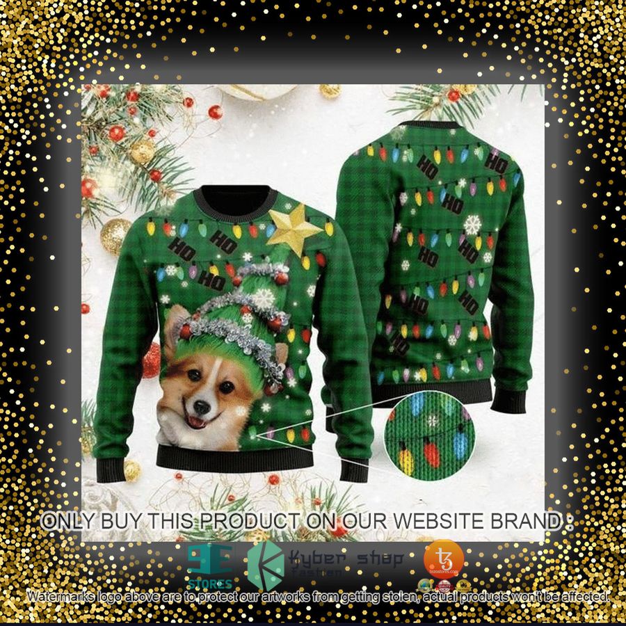 HOT Ho Ho Ho Corgi Dog Christmas Tree Ugly Christmas Sweater 4 ho ho ho corgi dog christmas tree ugly christmas sweater 4 77899