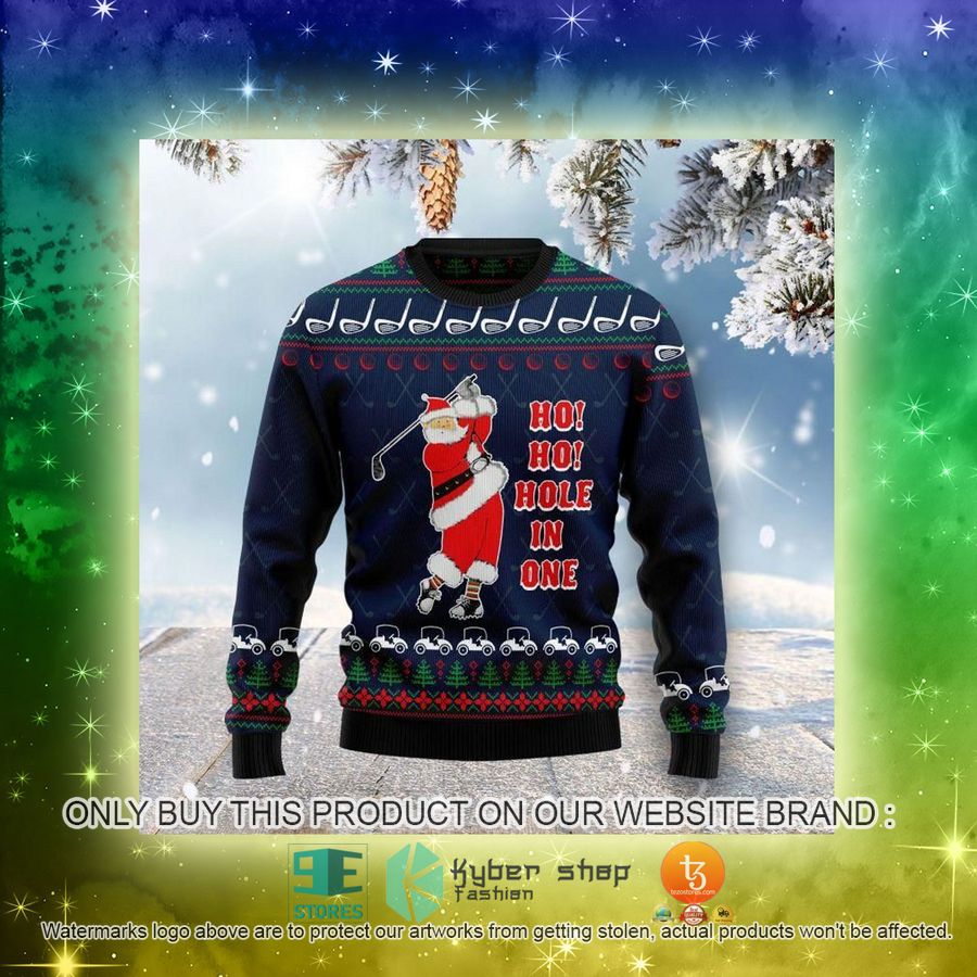 NEW Ho Ho Hole In One Santa Claus Christmas Sweatshirt, Sweater 3 ho ho hole in one santa claus christmas ugly sweater 3 54731