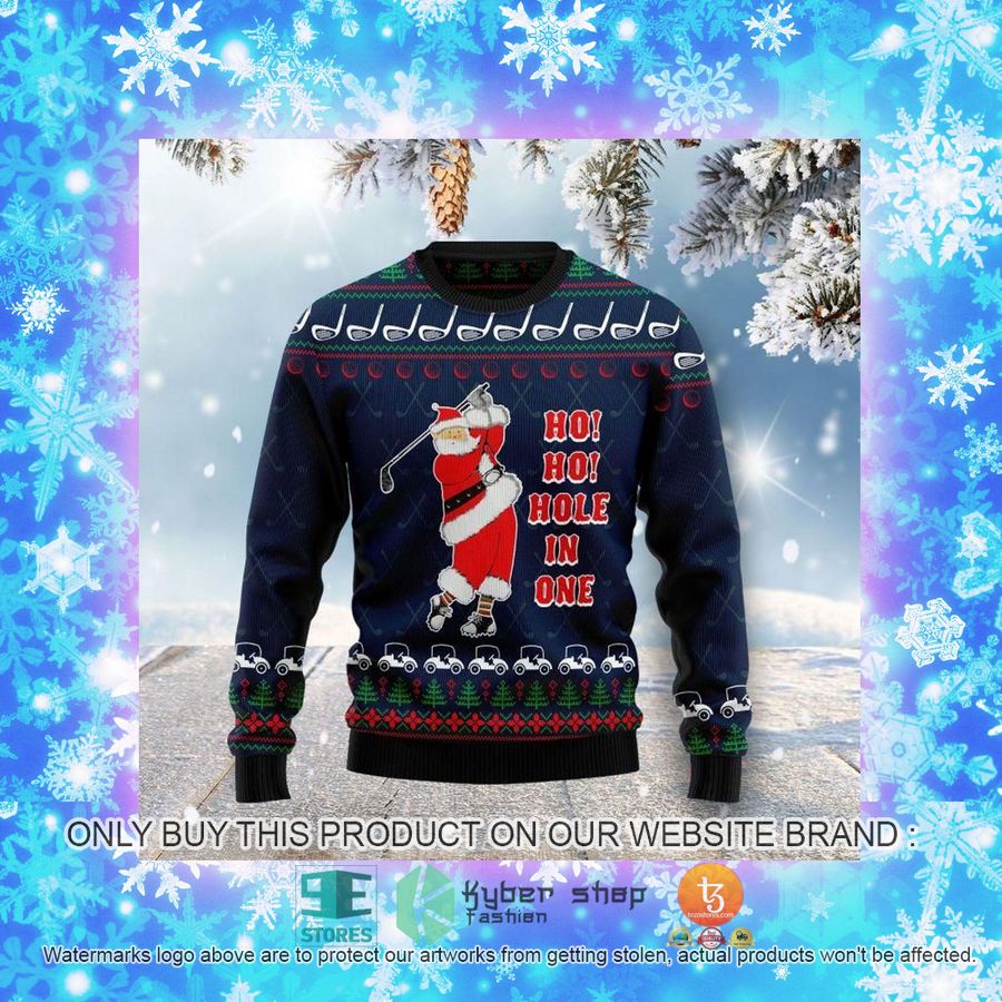 NEW Ho Ho Hole In One Santa Claus Christmas Sweatshirt, Sweater 4 ho ho hole in one santa claus christmas ugly sweater 4 57595