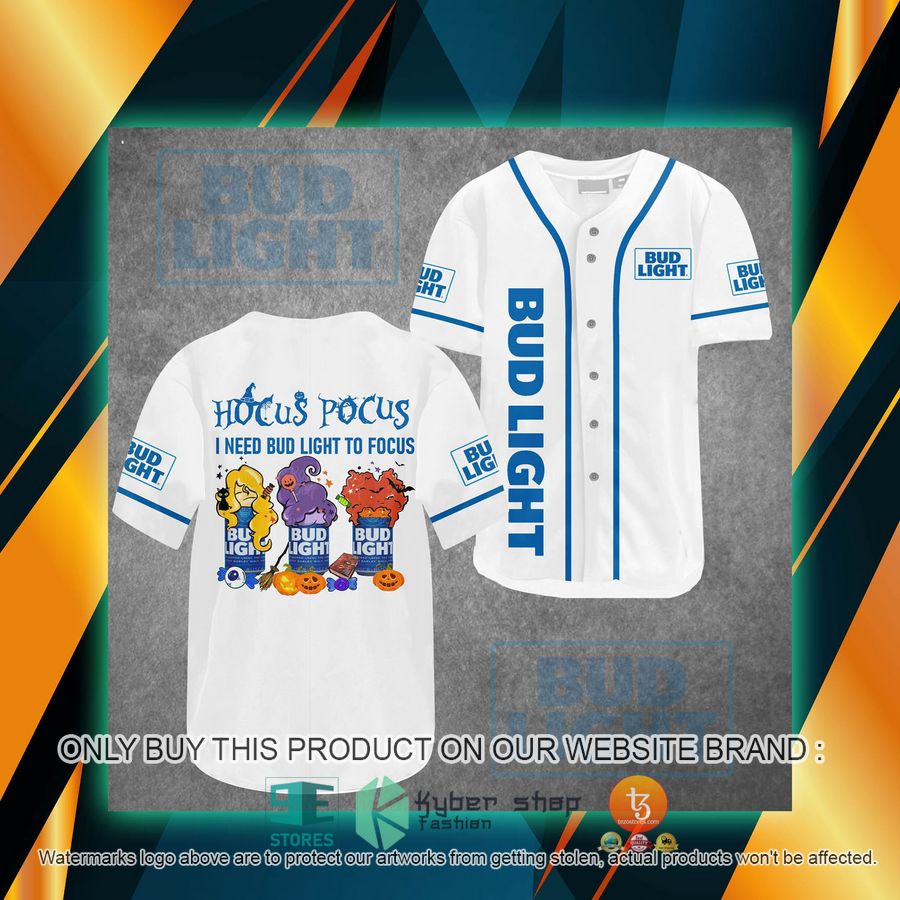 NEW Hocus Pocus I Need Bud Light To Focus Baseball Shirt 1 hocus pocus i need bud light to focus baseball jersey 1 53027