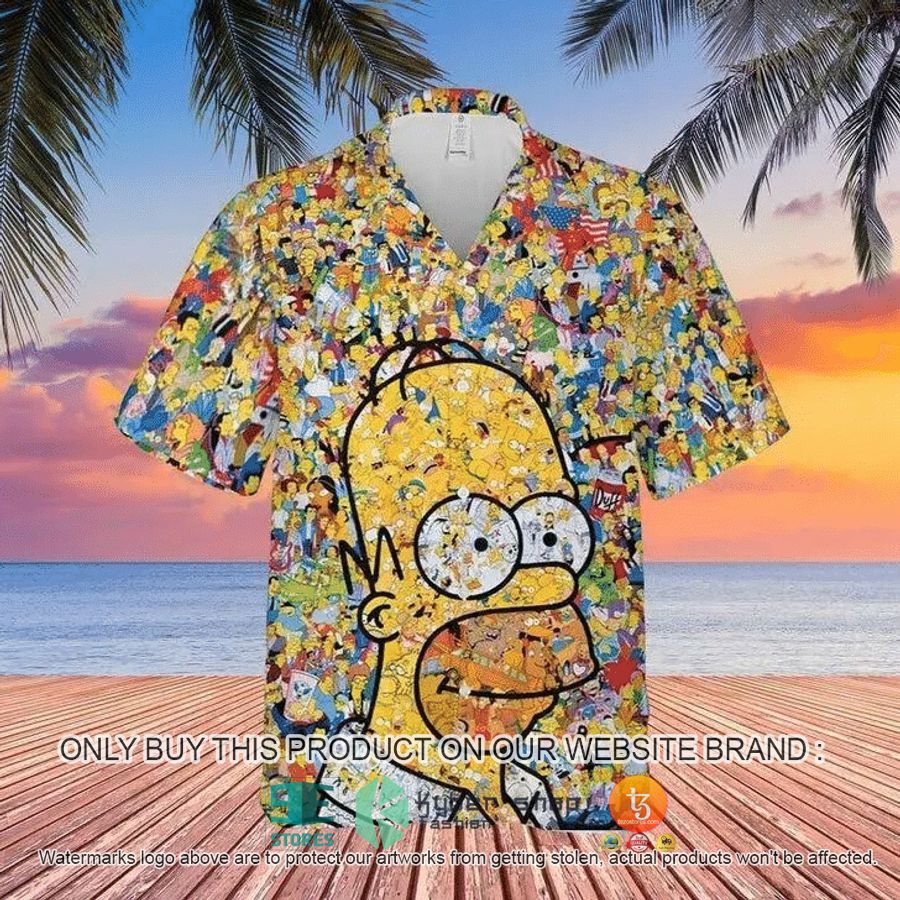 NEW Homer Simpson Art Hawaii Shirt 1 homer simpson art hawaiian shirt 1 13723