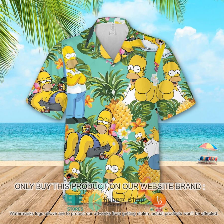 homer simpson pineapple hawaiian shirt 1 90834