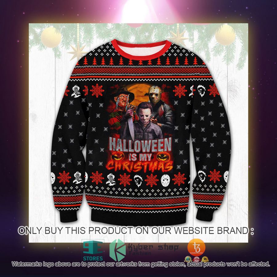 NEW Horror Characters Halloween Is My Christmas Sweatshirt, Sweater 2 horror characters halloween is my christmas ugly sweater 2 15052