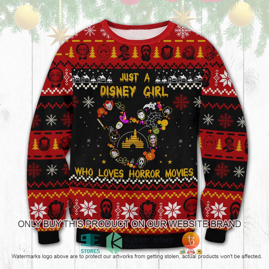 horror disney girl ugly sweater 1 68602