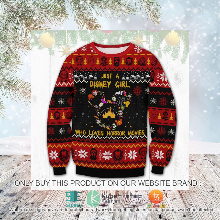 HOT Horror Disney Girl Sweater 3 horror disney girl ugly sweater 3 64741