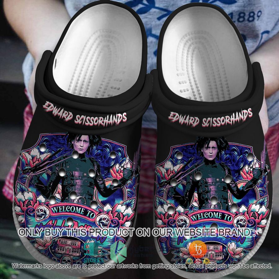 horror edward scissorhands welcome to halloween crocs crocband shoes 1 75138