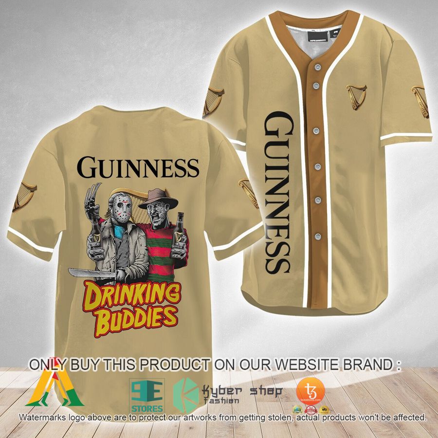 horror freddy jason drinking buddies guinness beer baseball jersey 1 93289