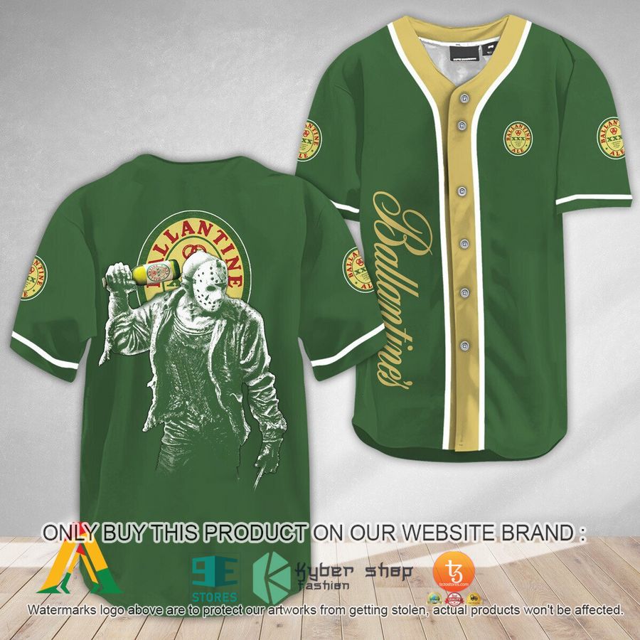 NEW Horror Jason Voorhees Ballantines Baseball Shirt 8 horror jason voorhees ballantines baseball jersey 1 88895