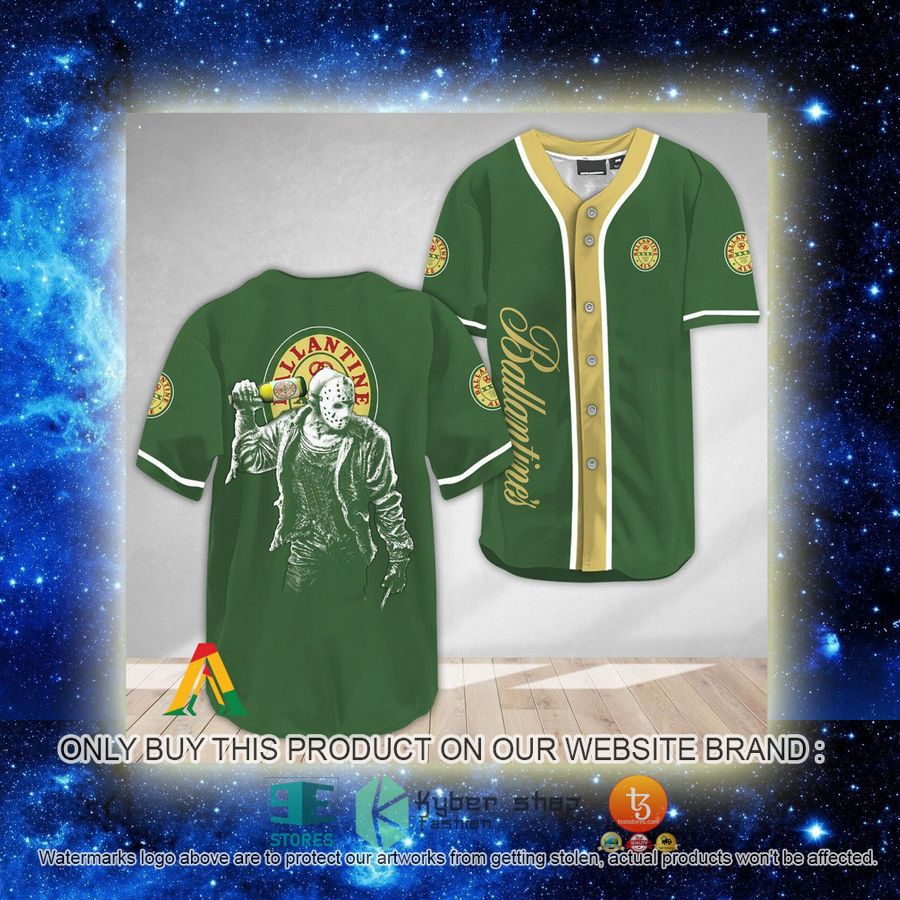NEW Horror Jason Voorhees Ballantines Baseball Shirt 2 horror jason voorhees ballantines baseball jersey 2 7216