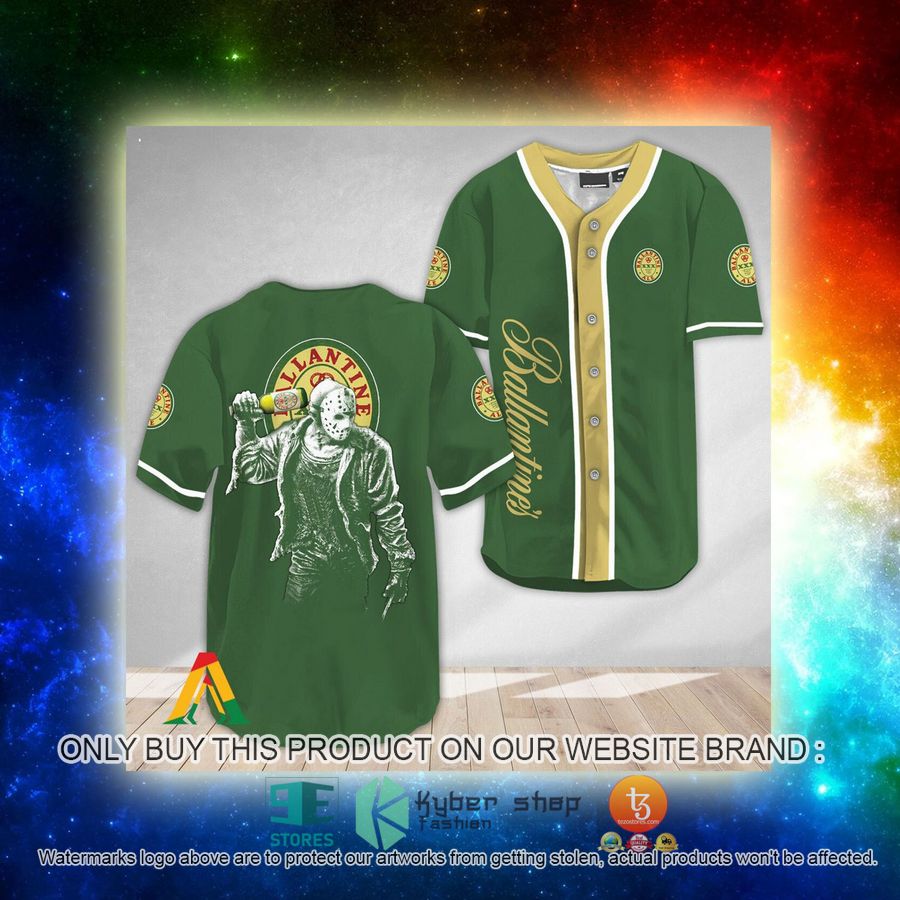 NEW Horror Jason Voorhees Ballantines Baseball Shirt 3 horror jason voorhees ballantines baseball jersey 3 51959