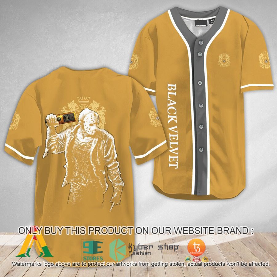NEW Horror Jason Voorhees Black Velvet Whisky Baseball Shirt 8 horror jason voorhees black velvet whisky baseball jersey 1 37811