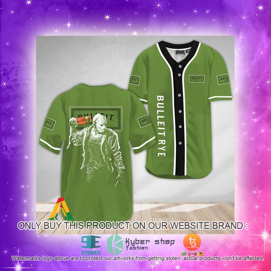 NEW Horror Jason Voorhees Bulleit Rye Whiskey Baseball Shirt 4 horror jason voorhees bulleit rye whiskey baseball jersey 4 70026