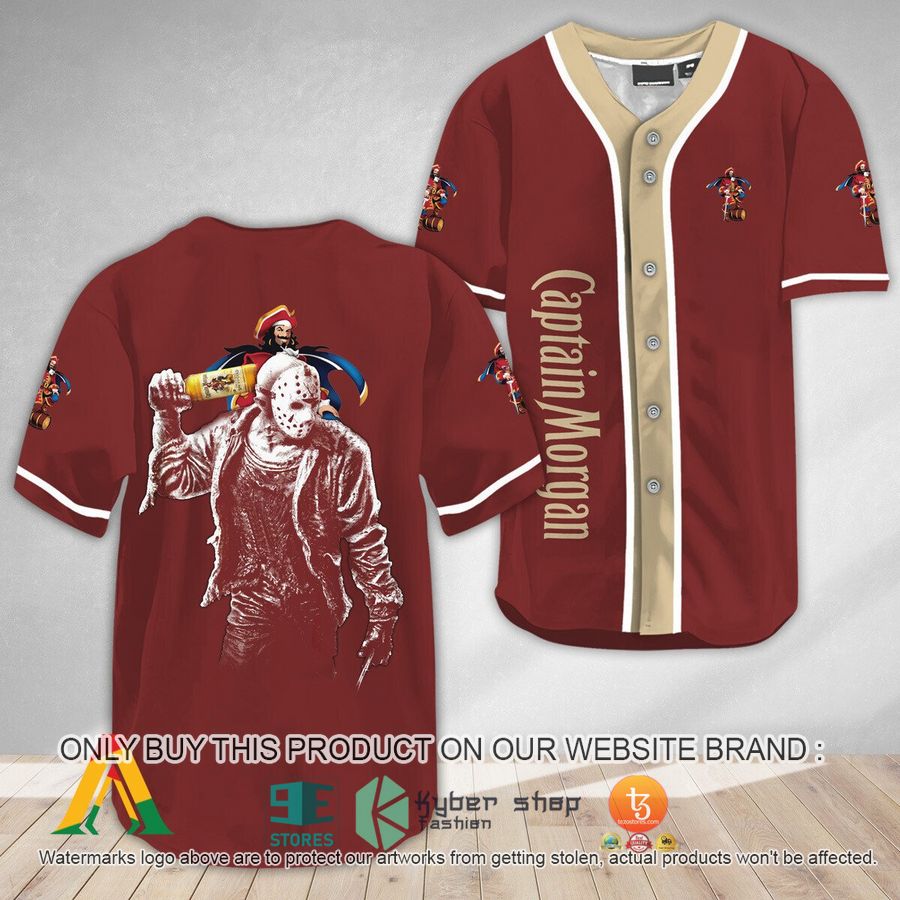 NEW Horror Jason Voorhees Captain Morgan Baseball Shirt 8 horror jason voorhees captain morgan baseball jersey 1 82696