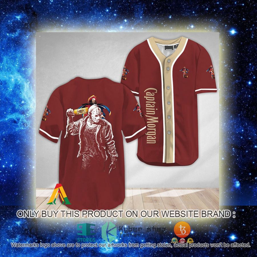 NEW Horror Jason Voorhees Captain Morgan Baseball Shirt 2 horror jason voorhees captain morgan baseball jersey 2 45557
