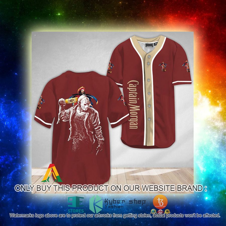 NEW Horror Jason Voorhees Captain Morgan Baseball Shirt 3 horror jason voorhees captain morgan baseball jersey 3 92075