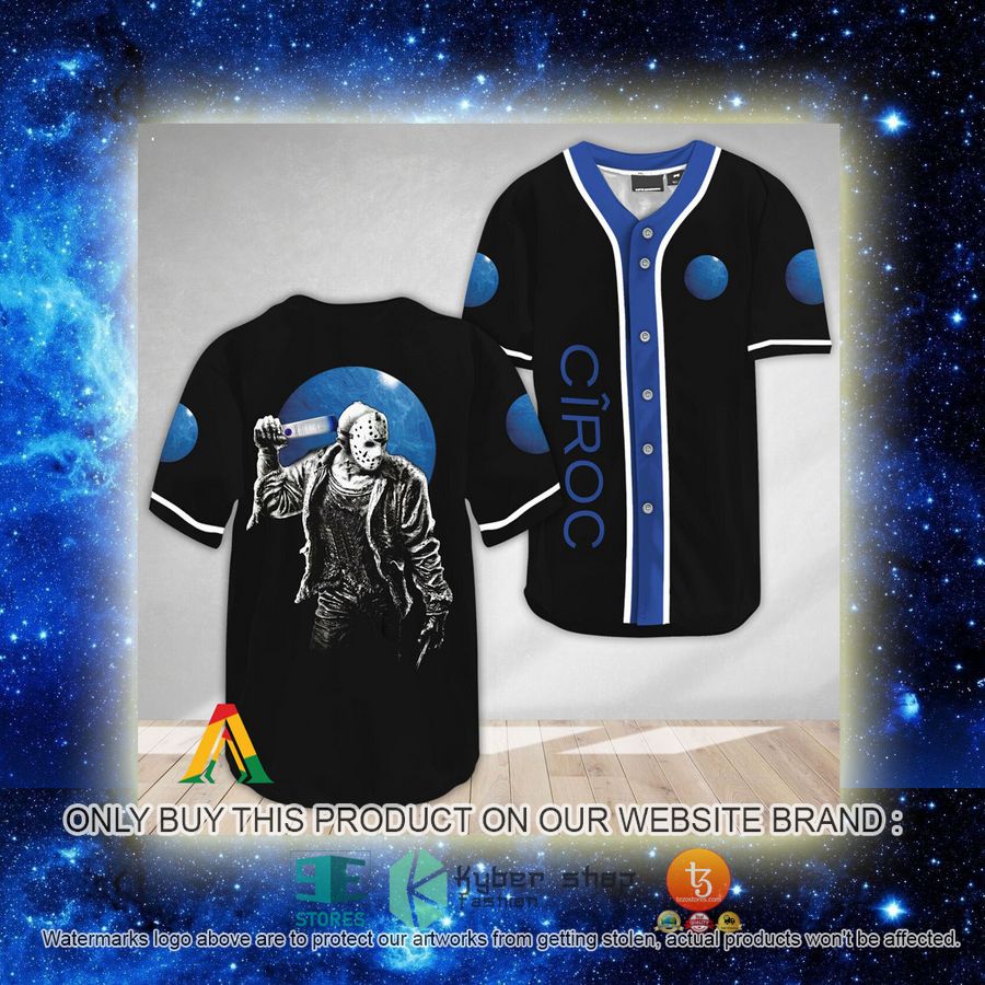 NEW Horror Jason Voorhees Ciroc Vodka Baseball Shirt 2 horror jason voorhees ciroc vodka baseball jersey 2 34126