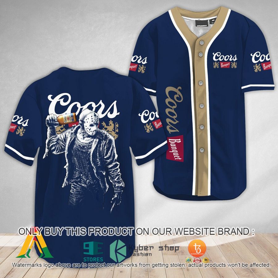 horror jason voorhees coors banquet baseball jersey 1 3851