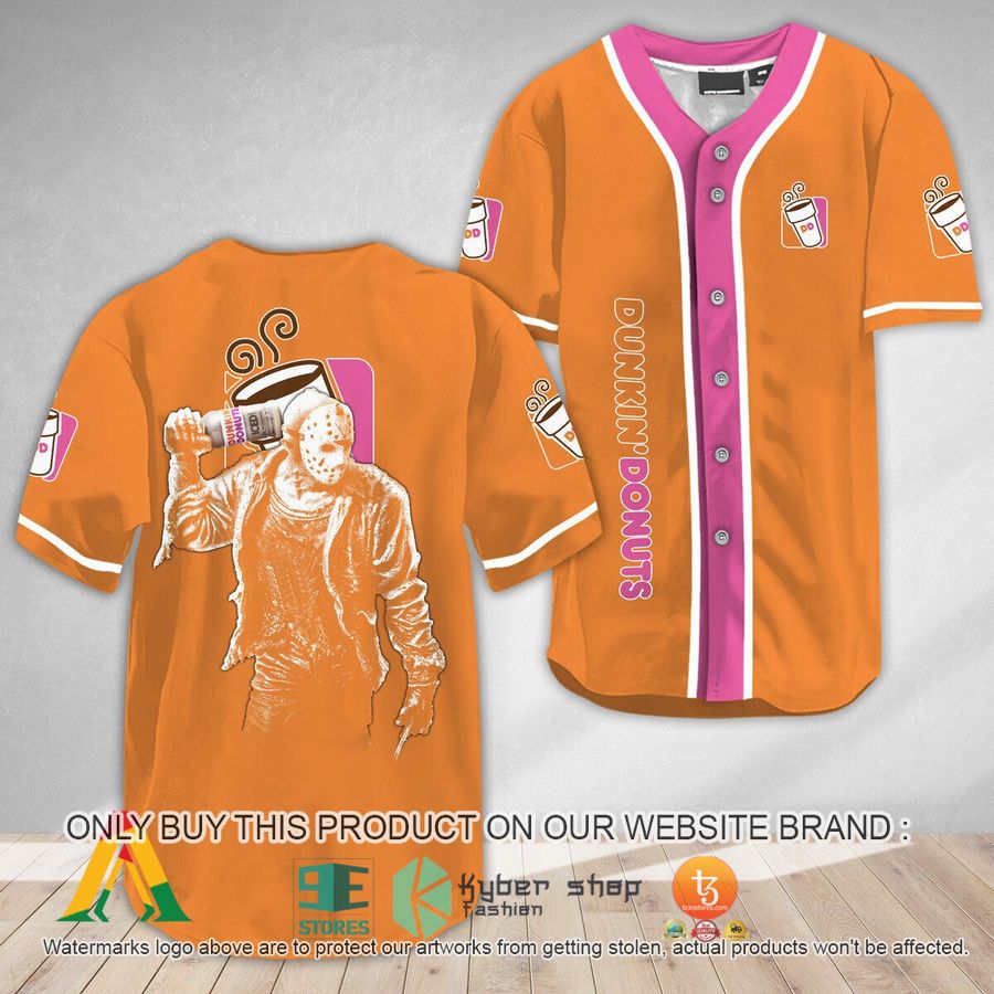 horror jason voorhees dunkin donuts baseball jersey 1 25989