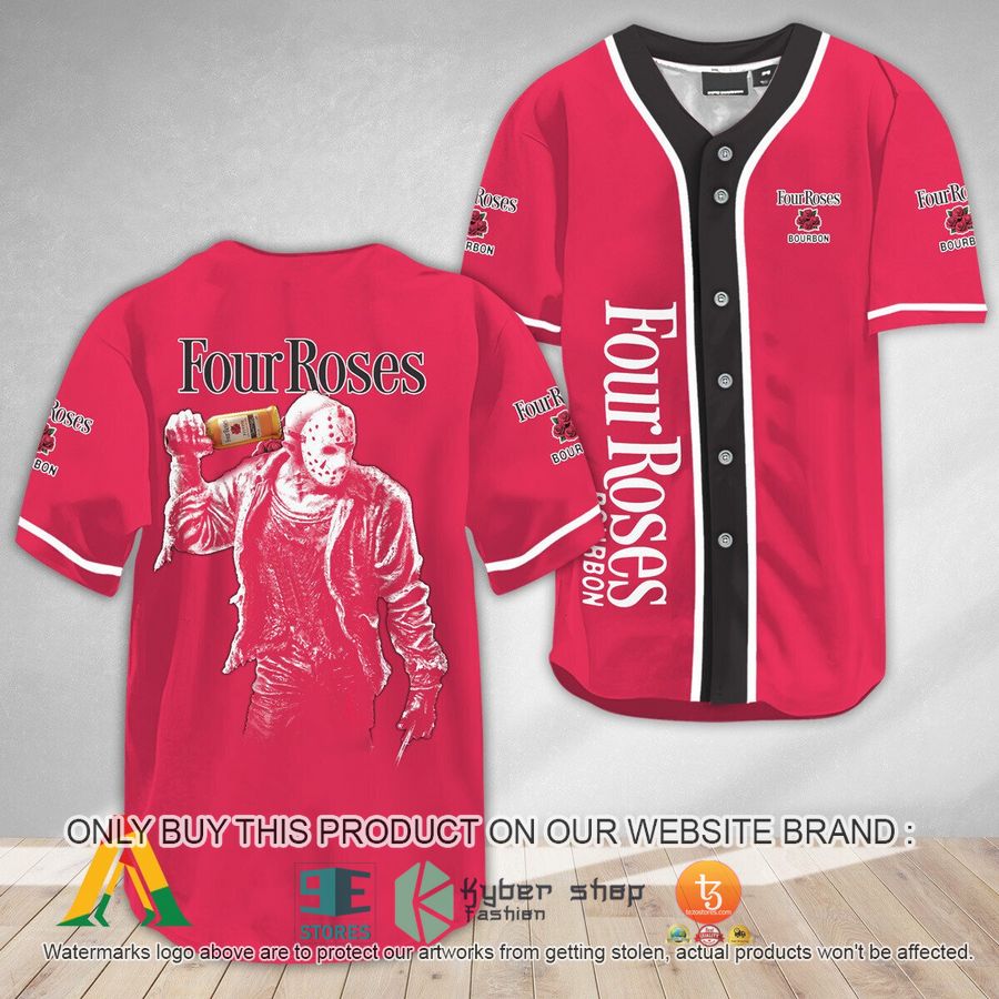horror jason voorhees four roses bourbon baseball jersey 1 28497