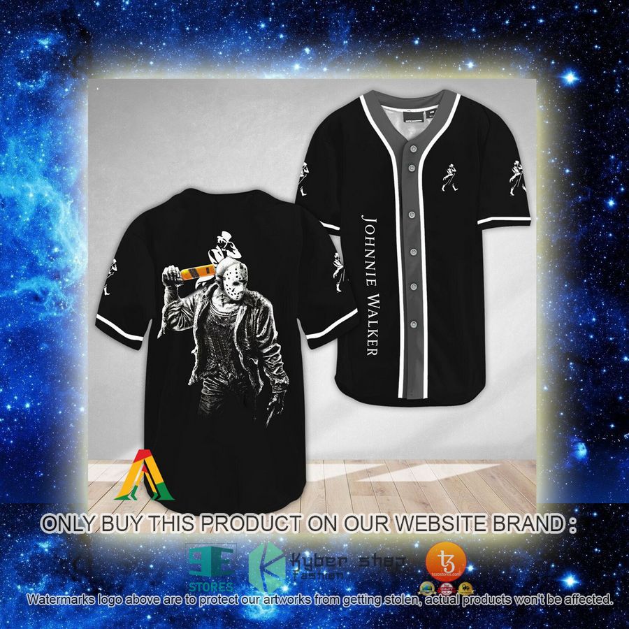 NEW Horror Jason Voorhees Johnnie Walker Baseball Shirt 2 horror jason voorhees johnnie walker baseball jersey 2 12506