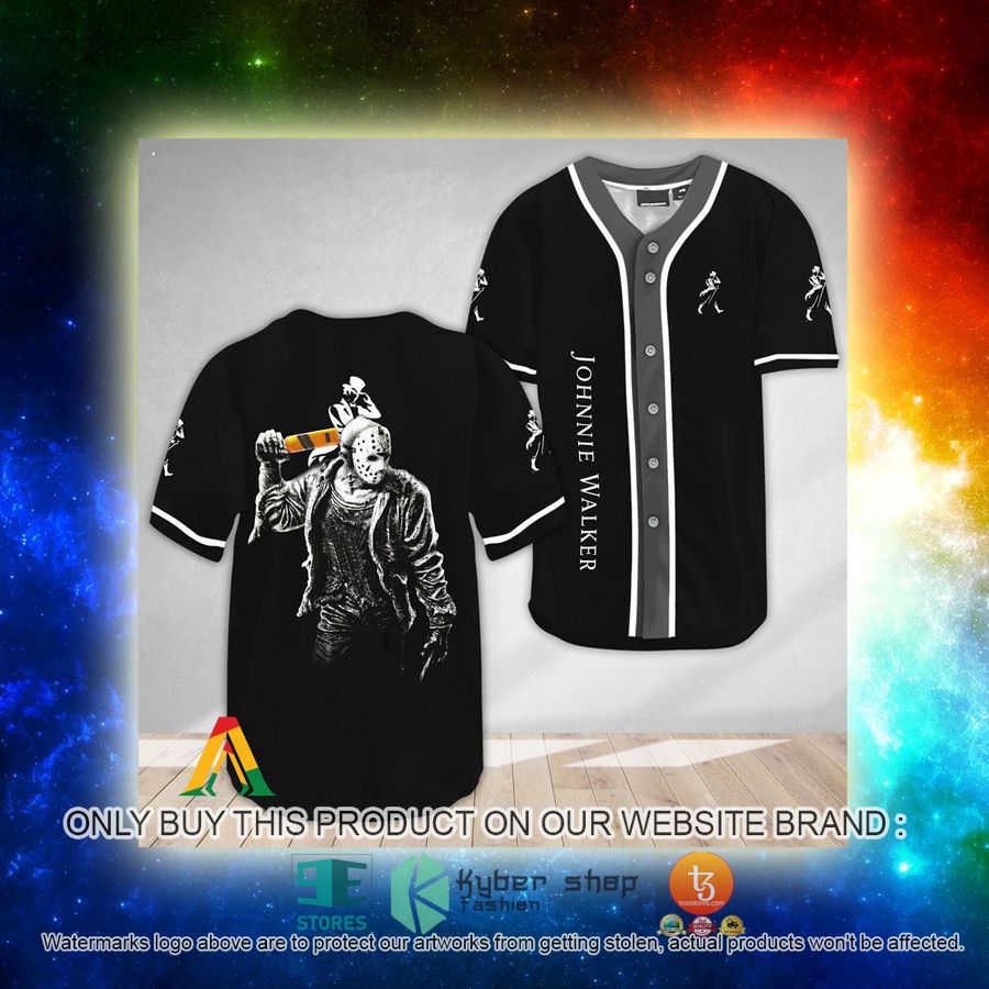 NEW Horror Jason Voorhees Johnnie Walker Baseball Shirt 3 horror jason voorhees johnnie walker baseball jersey 3 86632