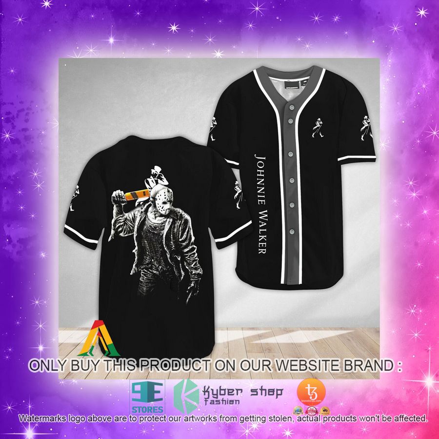 NEW Horror Jason Voorhees Johnnie Walker Baseball Shirt 4 horror jason voorhees johnnie walker baseball jersey 4 82990