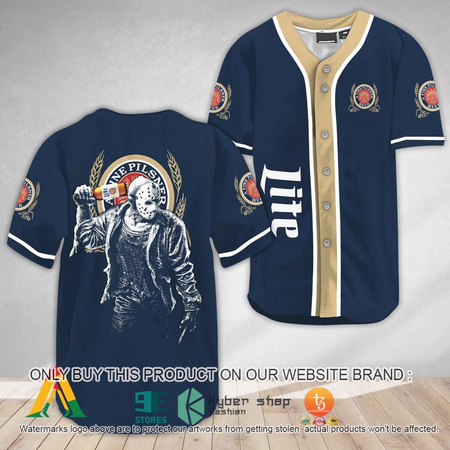 horror jason voorhees miller lite baseball jersey 1 74814