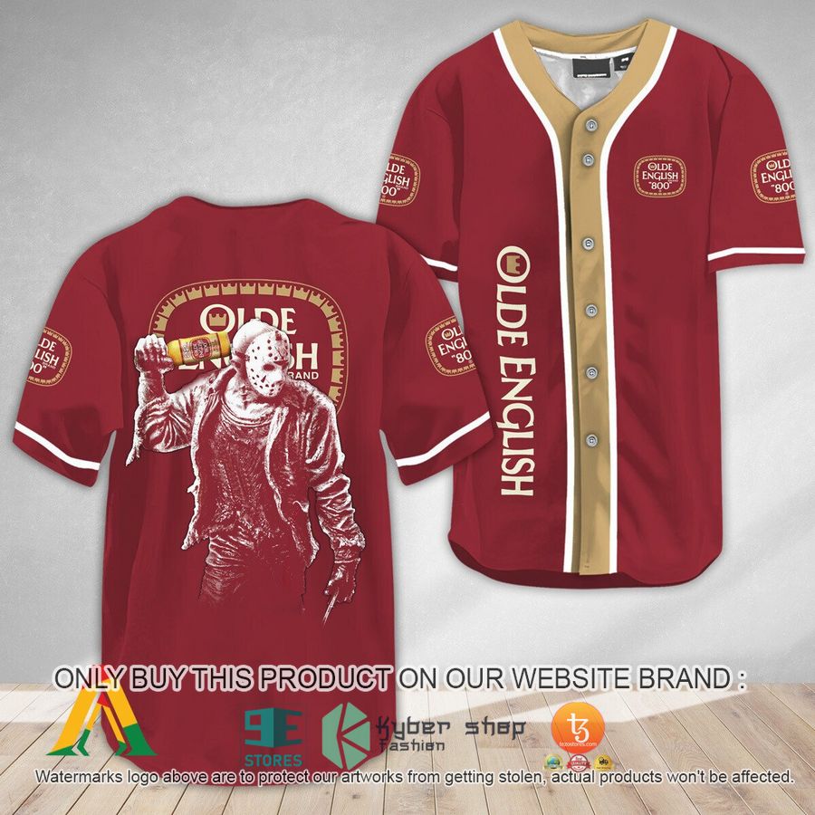 horror jason voorhees olde english 800 beer baseball jersey 1 8549