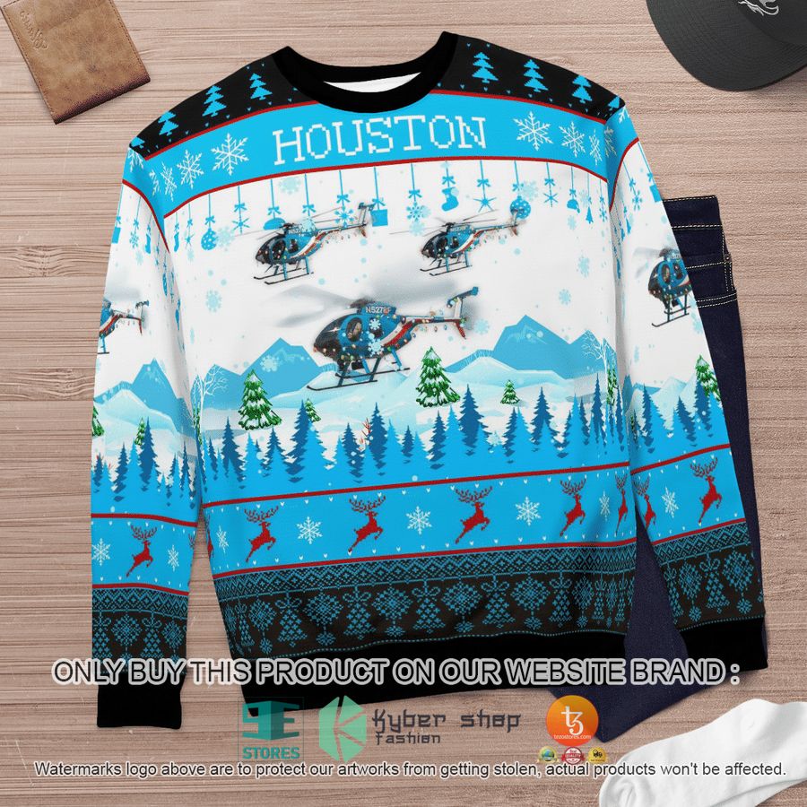 NEW Houston Police Helicopter 78F N5278F Christmas Sweatshirt, Sweater 11 houston police helicopter 78f n5278f christmas sweater sweatshirt 11 52409