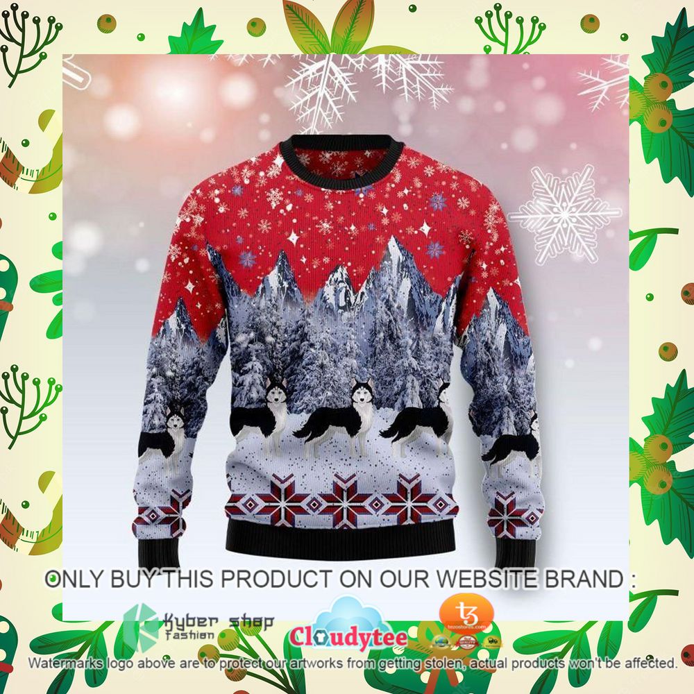 Husky Snow Christmas Sweater 1 37336