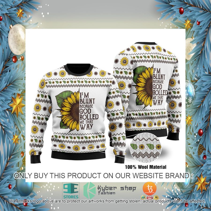 HOT I'm Blunt Because God Rolled Me That Way Ugly Christmas Sweater 2 im blunt because god rolled me that way ugly christmas sweater 2 16413