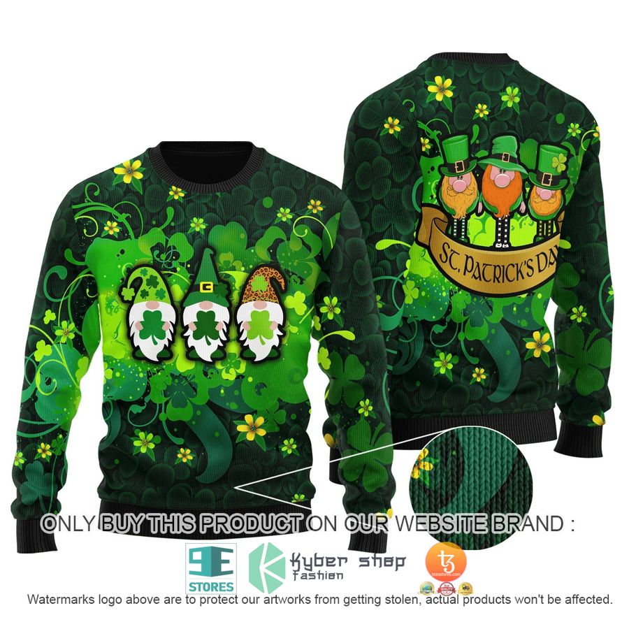 NEW Irish Saint Patrick Day Gnome Clover Sweatshirt, Sweater 9 irish saint patrick day gnome clover ugly sweater 1 36013