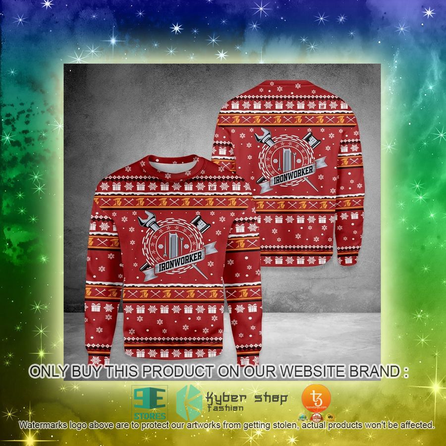 NEW Ironworker Christmas Sweatshirt, Sweater 3 ironworker christmas ugly sweater 3 77837