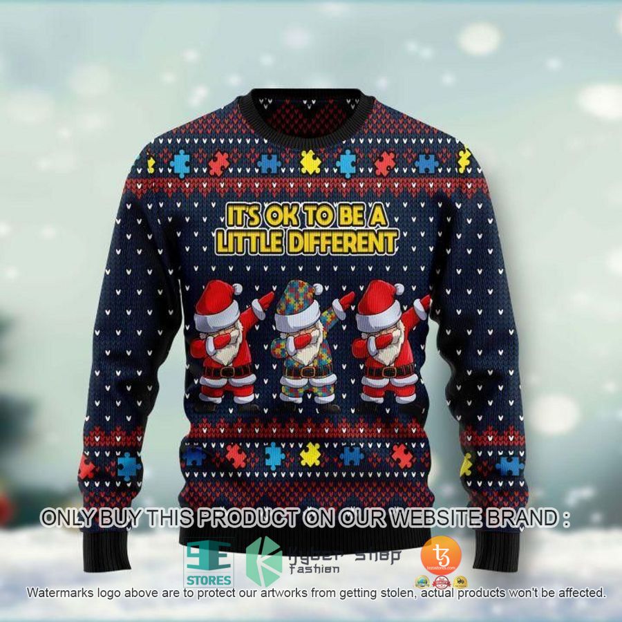 NEW It's Ok To Be A Little Different Santa Claus Christmas Sweatshirt, Sweater 8 its ok to be a little different santa claus christmas ugly sweater 1 16511