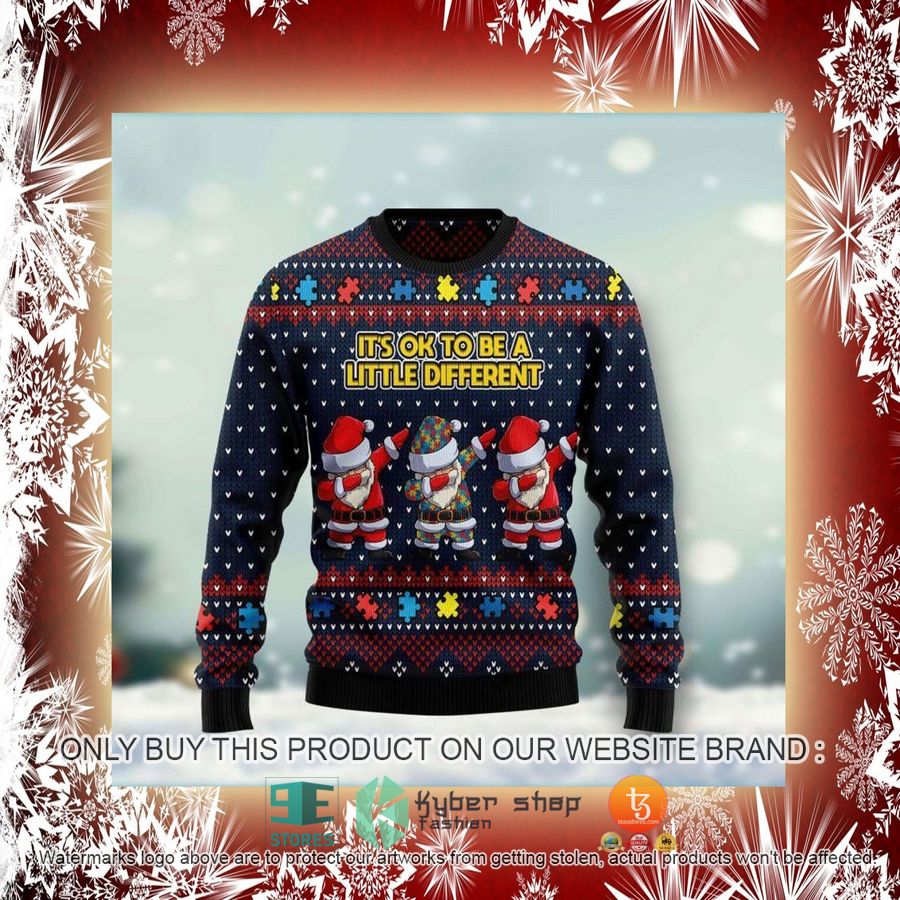 NEW It's Ok To Be A Little Different Santa Claus Christmas Sweatshirt, Sweater 2 its ok to be a little different santa claus christmas ugly sweater 2 12964
