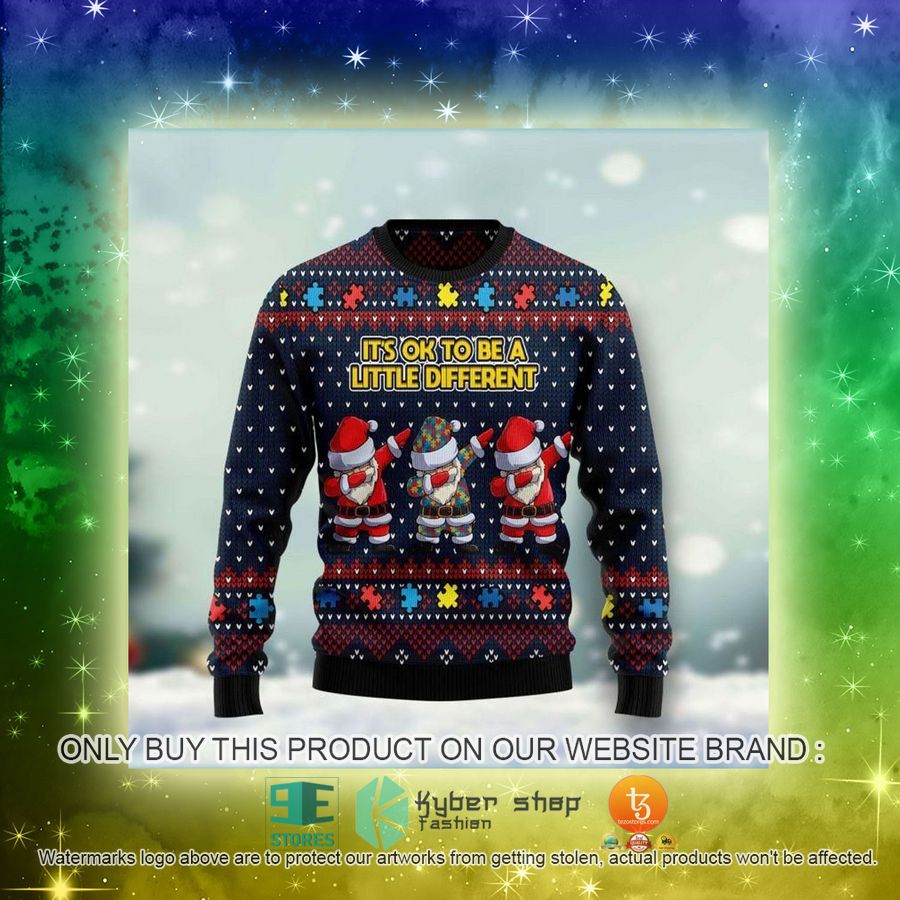 NEW It's Ok To Be A Little Different Santa Claus Christmas Sweatshirt, Sweater 3 its ok to be a little different santa claus christmas ugly sweater 3 45586