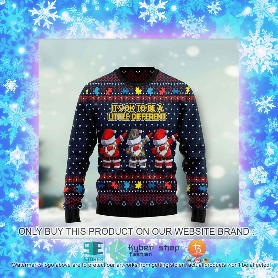 NEW It's Ok To Be A Little Different Santa Claus Christmas Sweatshirt, Sweater 4 its ok to be a little different santa claus christmas ugly sweater 4 62946