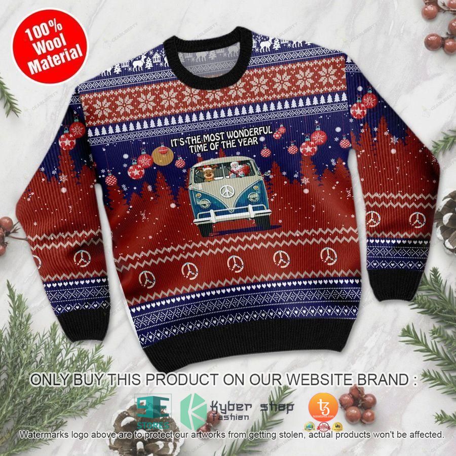 NEW It's The Most Wonderful Time Of The Year Santa Claus In Hippie Car Christmas Sweatshirt, Sweater 2 its the most wonderful time of the year santa claus in hippie car christmas ugly sweater 2 90498